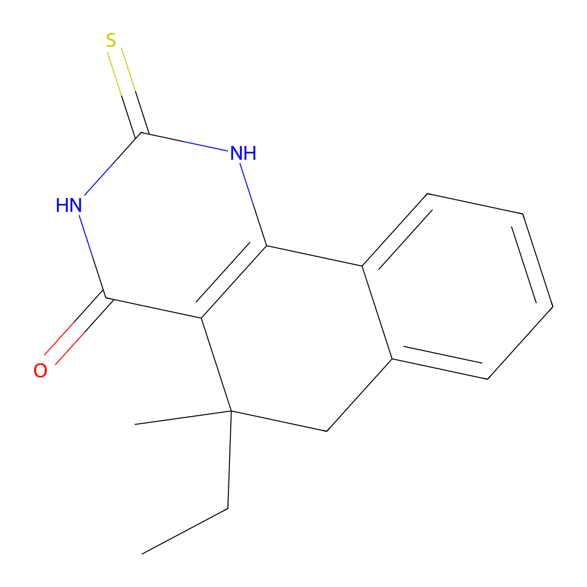 5-Ethyl-5-methyl-2-sulfanylidene-1,6-dihydrobenzo[h]quinazolin-4-one molecular structure, CAS 330180-73-9