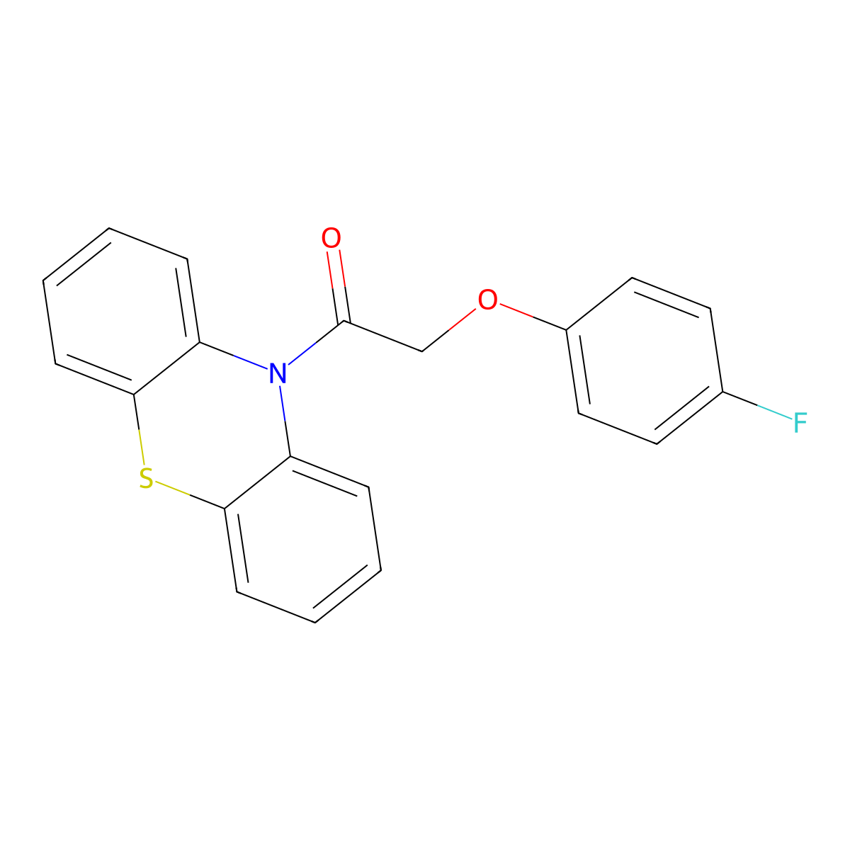2-(4-Fluorophenoxy)-1-phenothiazin-10-ylethanone molecular structure, CAS 330181-01-6