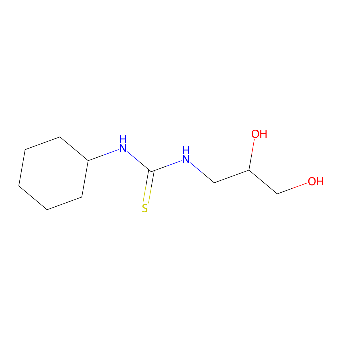1-Cyclohexyl-3-(2,3-dihydroxypropyl)thiourea molecular structure, CAS 330181-19-6