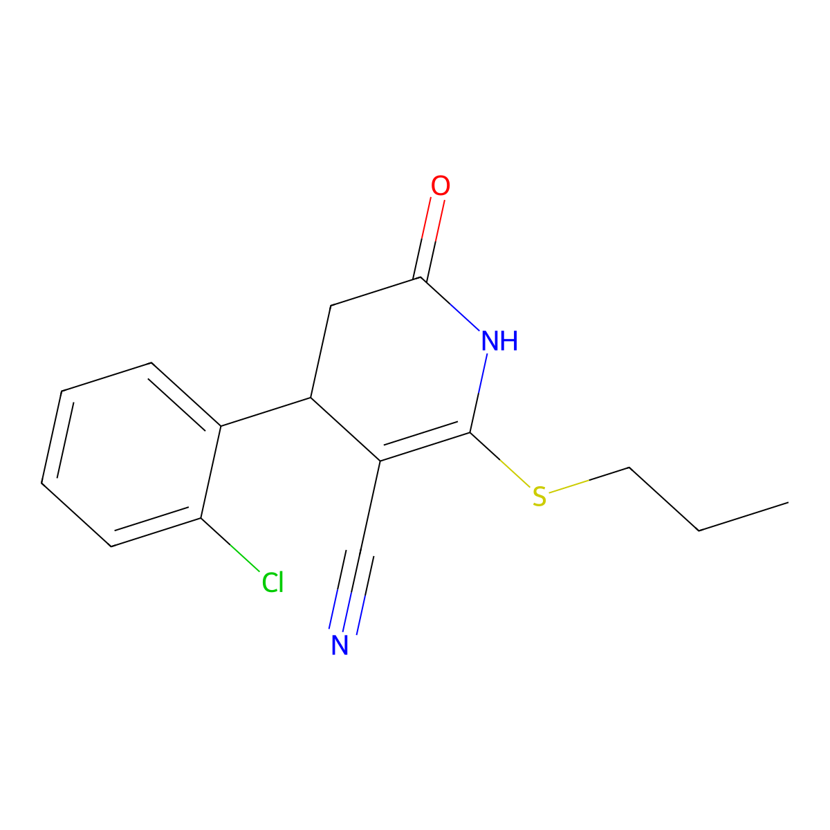 4-(2-Chlorophenyl)-6-oxo-2-(propylsulfanyl)-1,4,5,6-tetrahydropyridine-3-carbonitrile molecular structure, CAS 330181-47-0