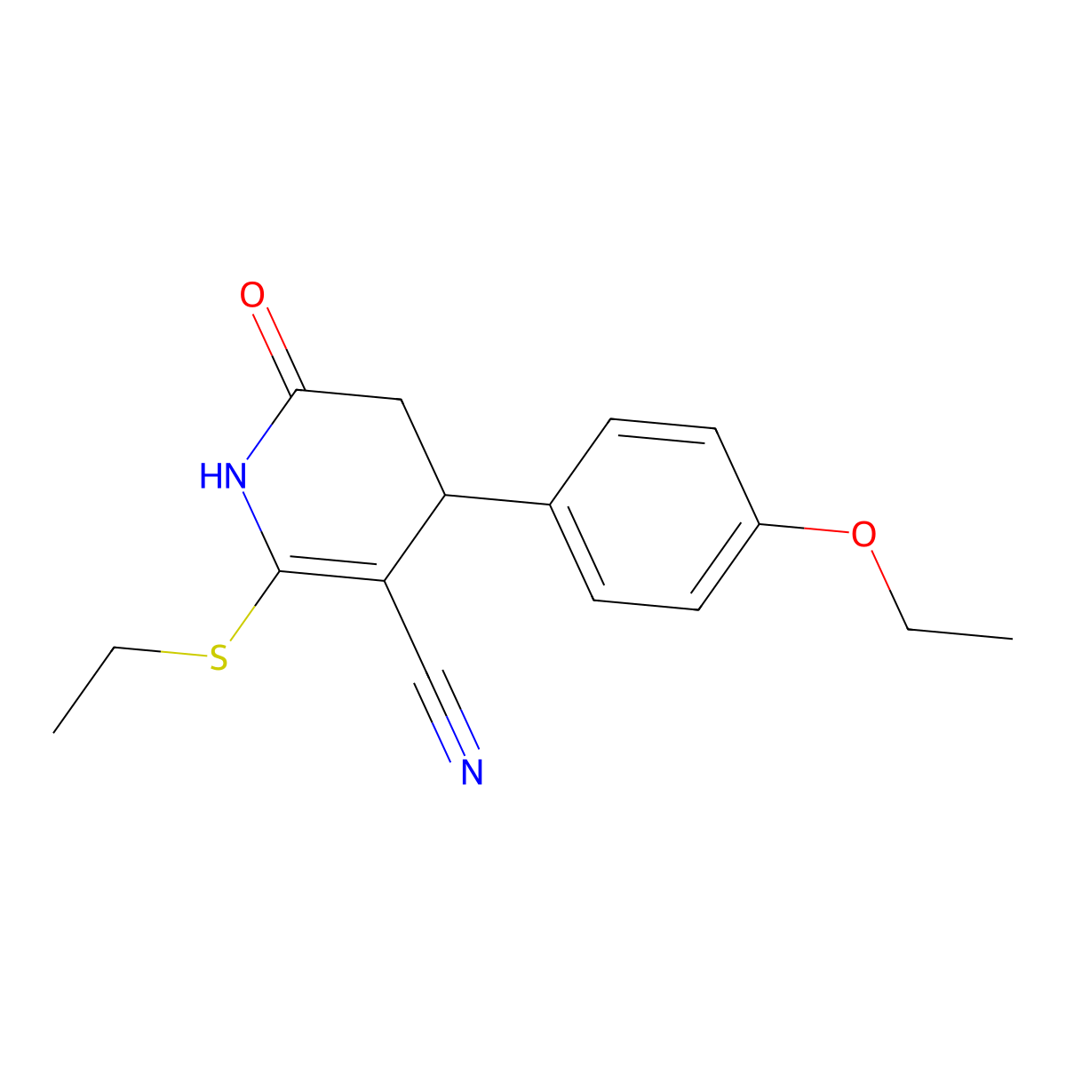 4-(4-Ethoxyphenyl)-2-(ethylsulfanyl)-6-oxo-1,4,5,6-tetrahydropyridine-3-carbonitrile molecular structure, CAS 330181-73-2