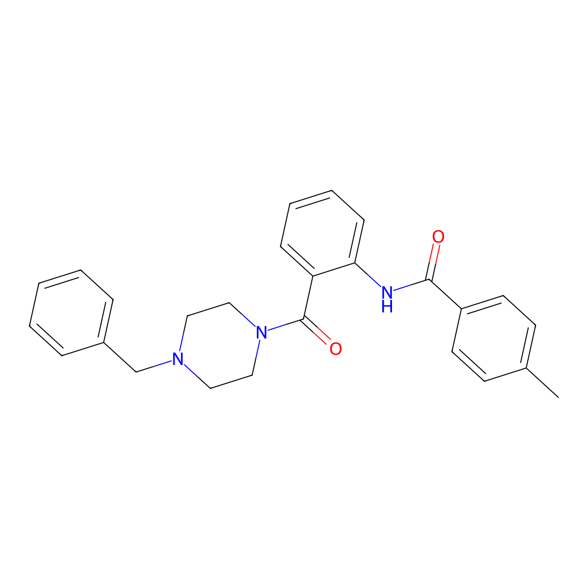 N-[2-(4-benzylpiperazine-1-carbonyl)phenyl]-4-methylbenzamide molecular structure, CAS 330188-79-9