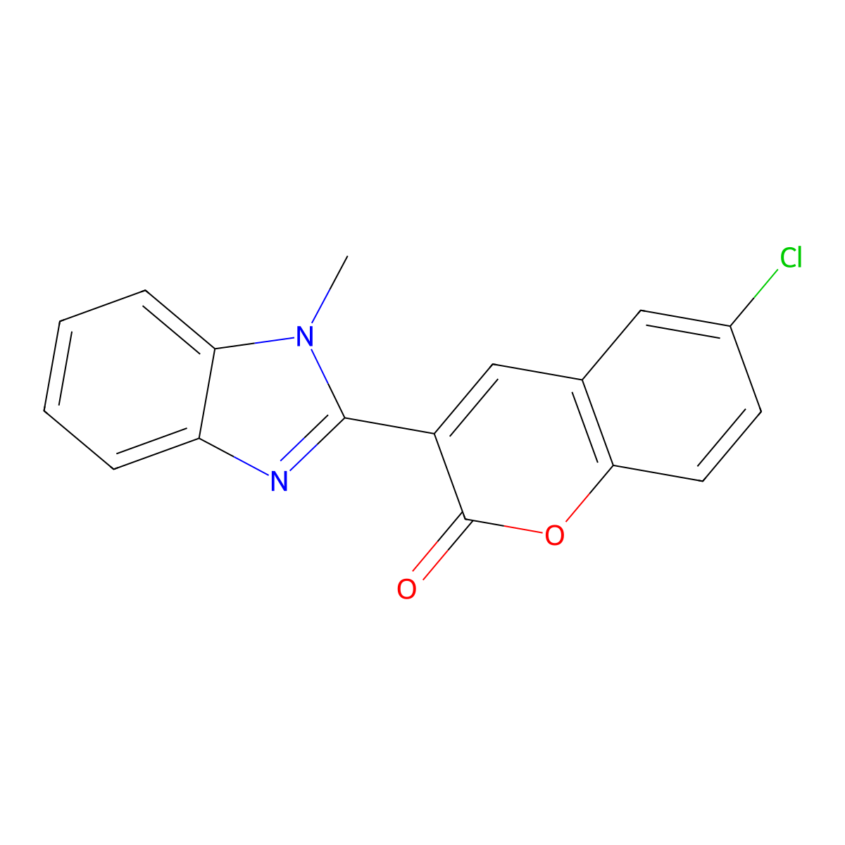 6-Chloro-3-(1-methylbenzimidazol-2-yl)chromen-2-one molecular structure, CAS 330188-93-7