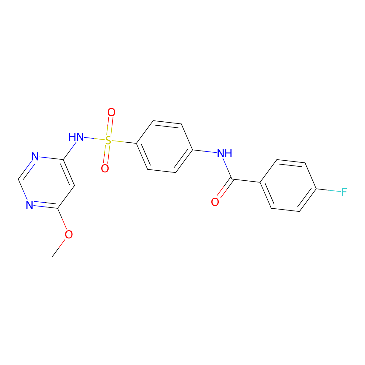 4-Fluoro-N-{4-[(6-methoxypyrimidin-4-YL)sulfamoyl]phenyl}benzamide molecular structure, CAS 330189-01-0