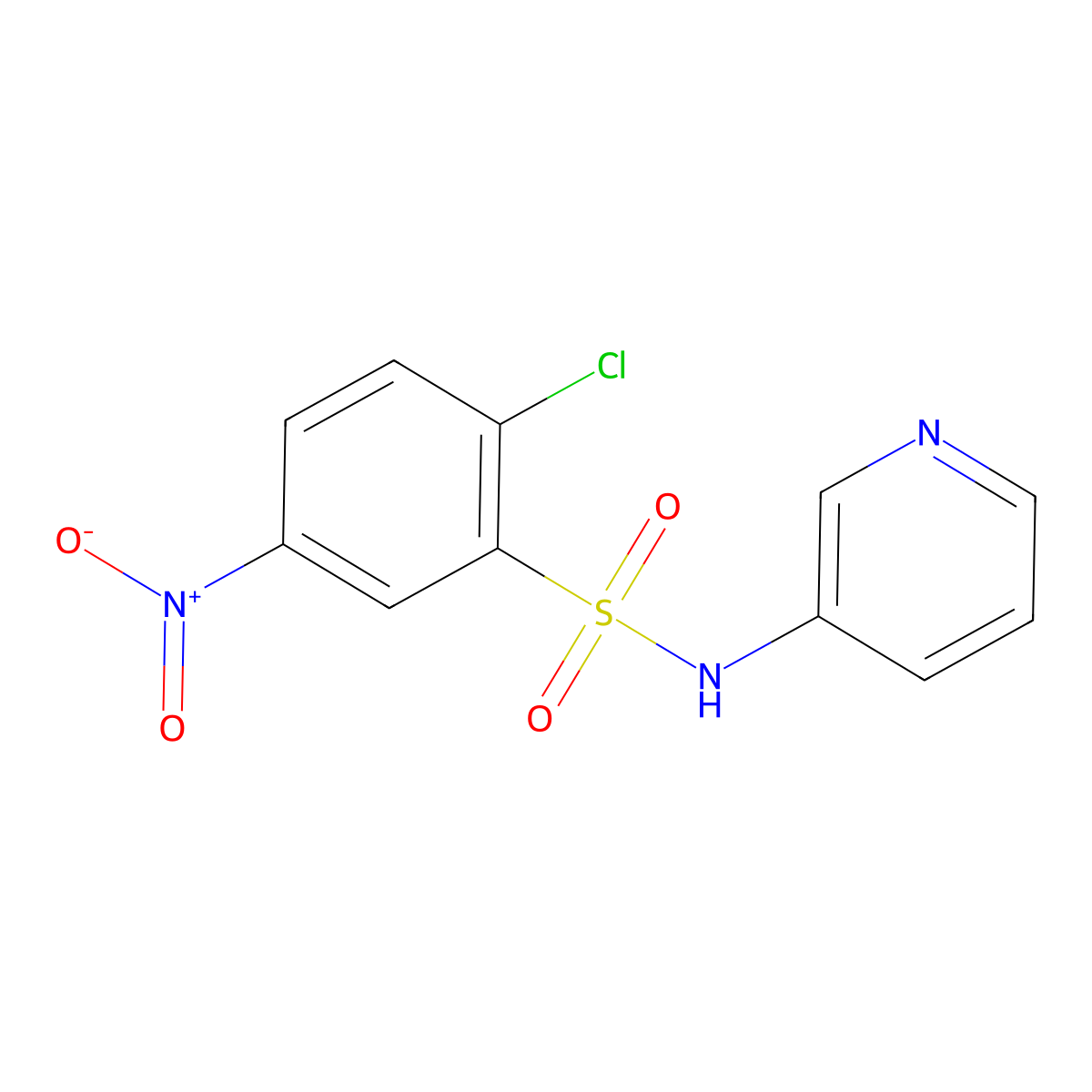 2-chloro-5-nitro-N-(pyridin-3-yl)benzenesulfonamide molecular structure, CAS 330189-04-3