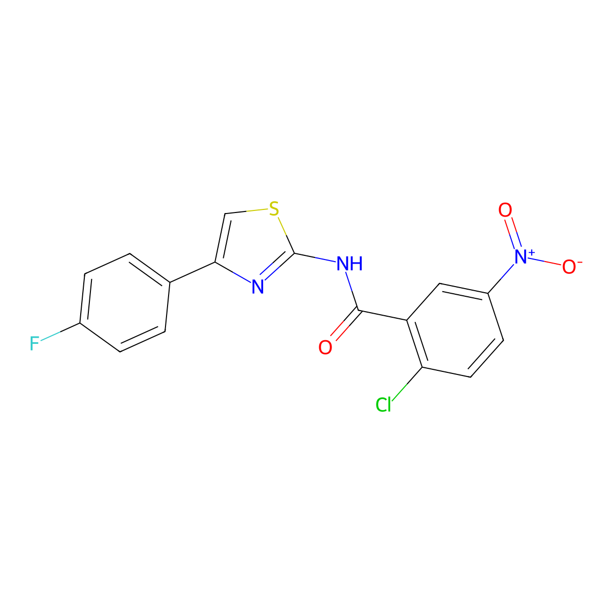 2-chloro-N-[4-(4-fluorophenyl)-1,3-thiazol-2-yl]-5-nitrobenzamide molecular structure, CAS 330189-14-5