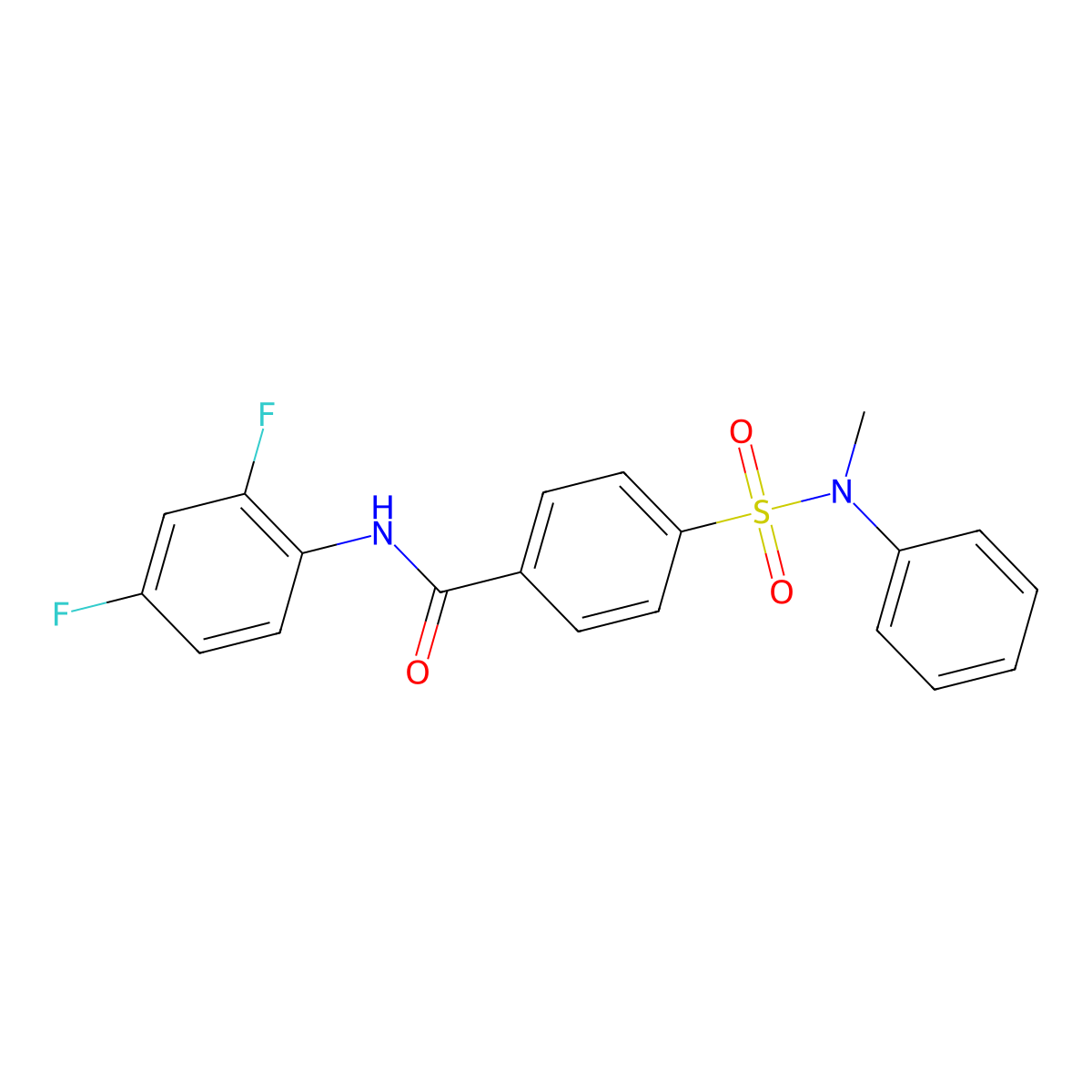 N-(2,4-difluorophenyl)-4-[methyl(phenyl)sulfamoyl]benzamide molecular structure, CAS 330189-21-4