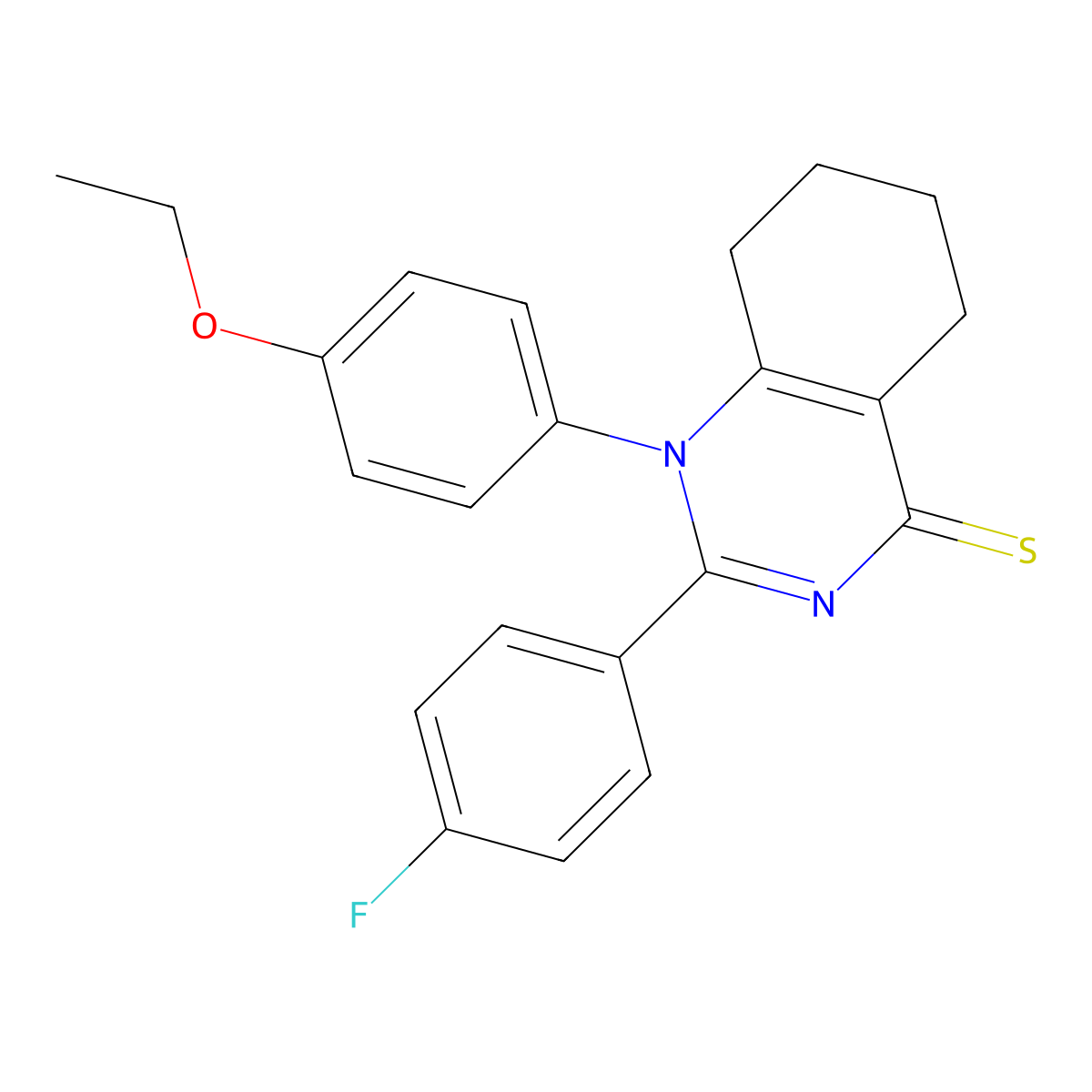 1-(4-ethoxyphenyl)-2-(4-fluorophenyl)-5,6,7,8-tetrahydroquinazoline-4(1H)-thione molecular structure, CAS 330189-24-7