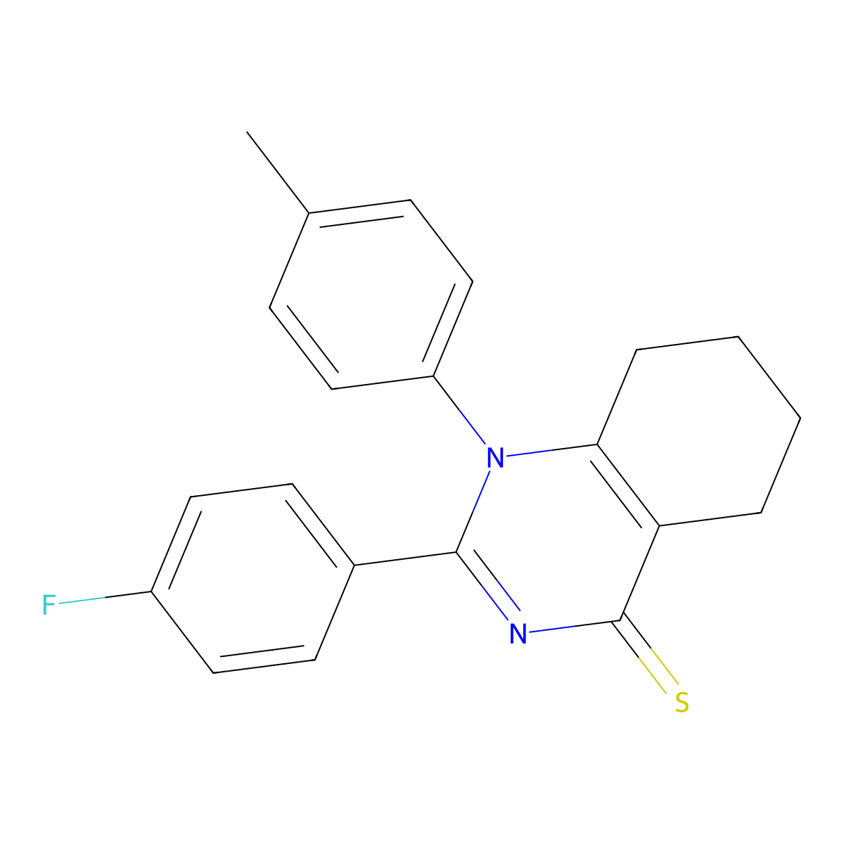 2-(4-Fluorophenyl)-1-(4-methylphenyl)-5,6,7,8-tetrahydroquinazoline-4-thione molecular structure, CAS 330189-44-1