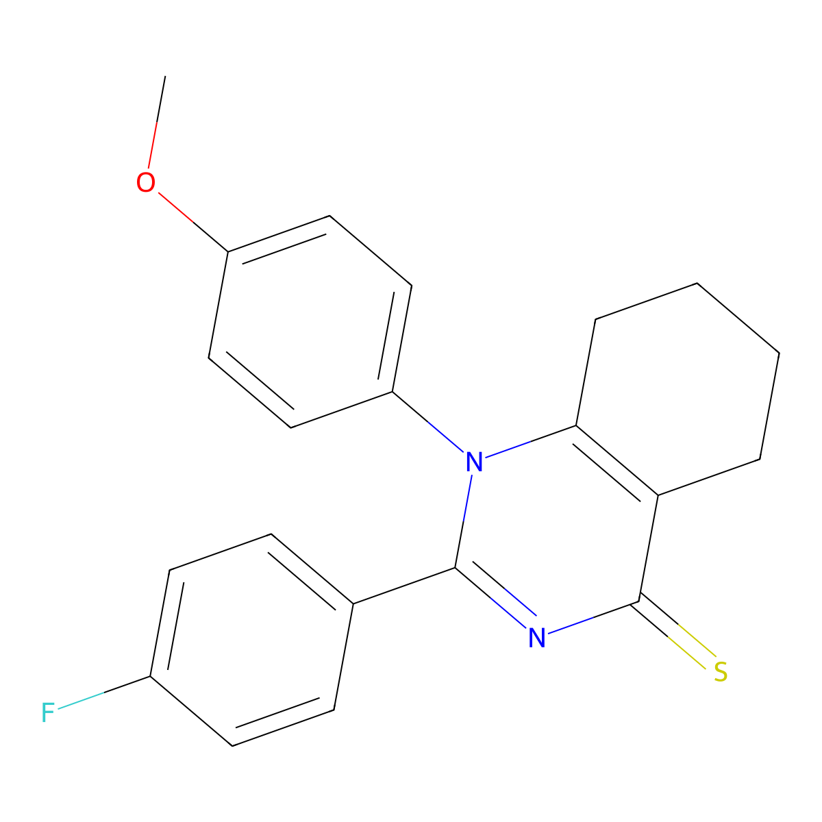 2-(4-fluorophenyl)-1-(4-methoxyphenyl)-5,6,7,8-tetrahydroquinazoline-4(1H)-thione molecular structure, CAS 330189-45-2