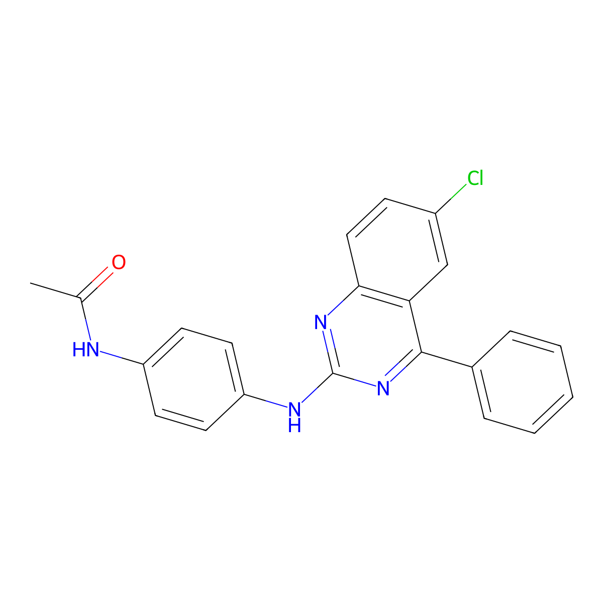 N-{4-[(6-chloro-4-phenylquinazolin-2-yl)amino]phenyl}acetamide molecular structure, CAS 330189-47-4