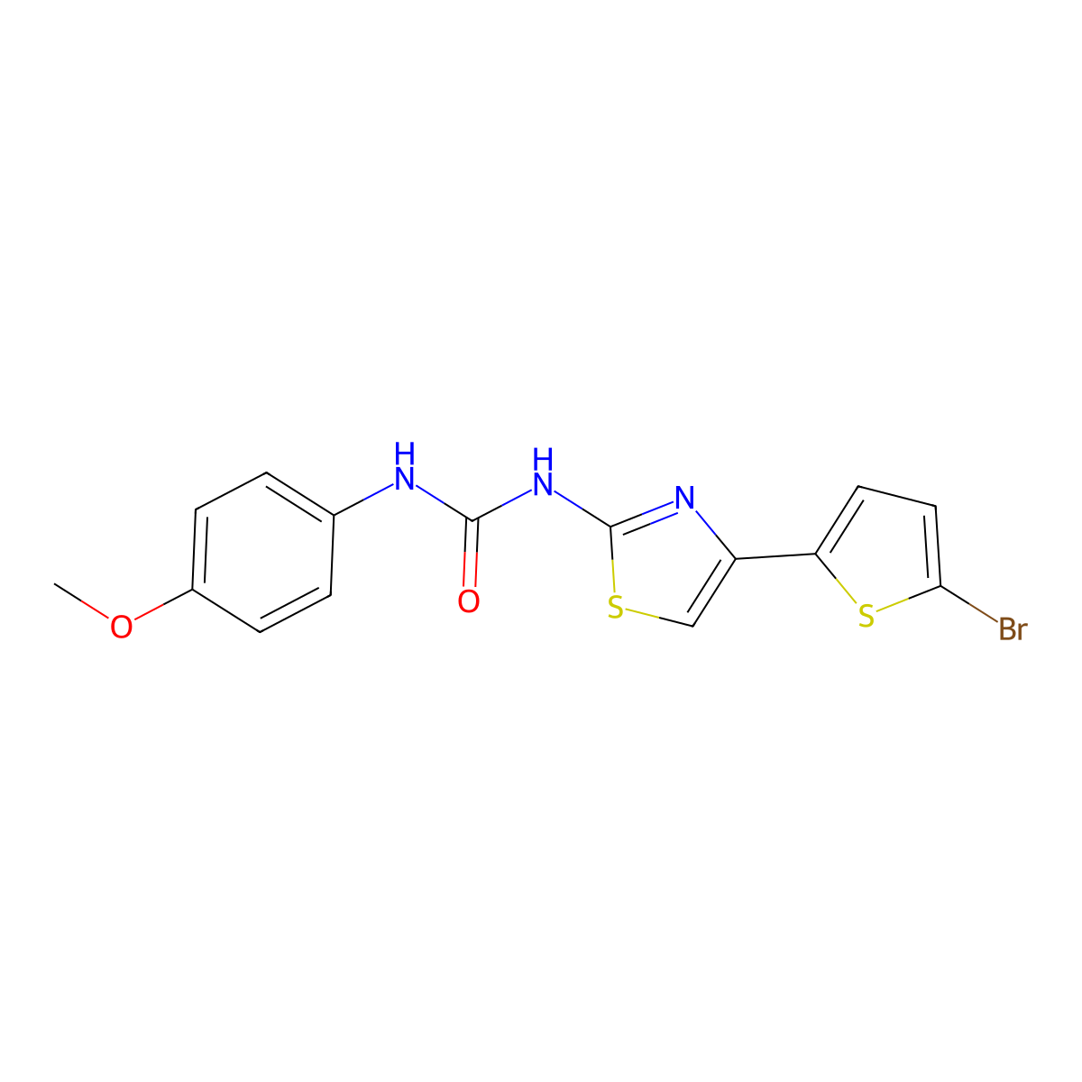 1-(4-(5-Bromothiophen-2-yl)thiazol-2-yl)-3-(4-methoxyphenyl)urea molecular structure, CAS 330189-55-4