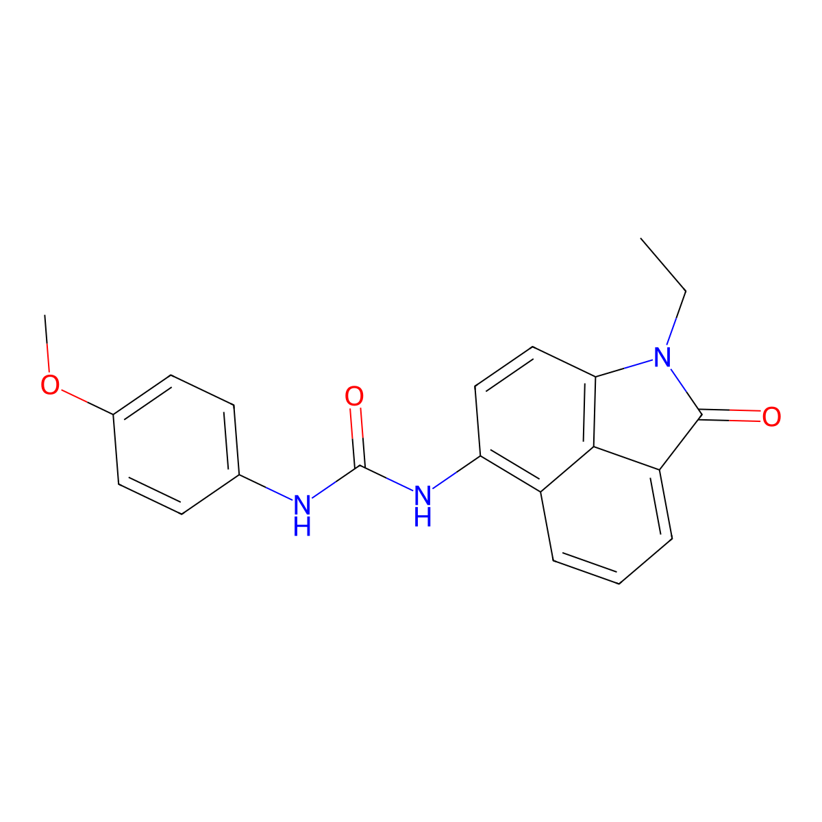 1-(1-Ethyl-2-oxo-1,2-dihydrobenzo[cd]indol-6-yl)-3-(4-methoxyphenyl)urea molecular structure, CAS 330189-56-5