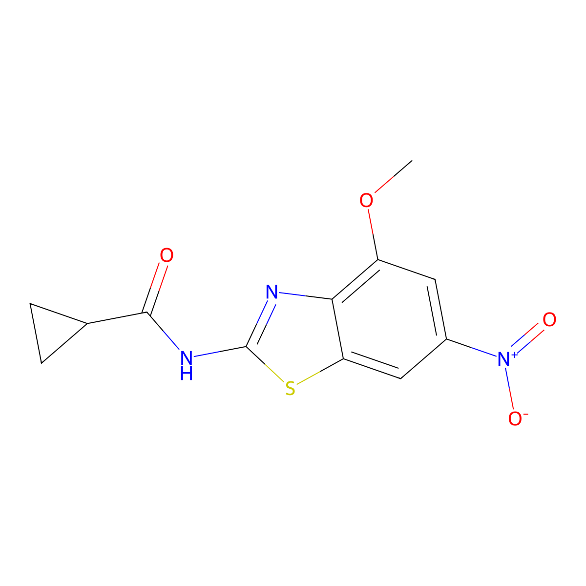 N-(4-methoxy-6-nitro-1,3-benzothiazol-2-yl)cyclopropanecarboxamide molecular structure, CAS 330189-57-6