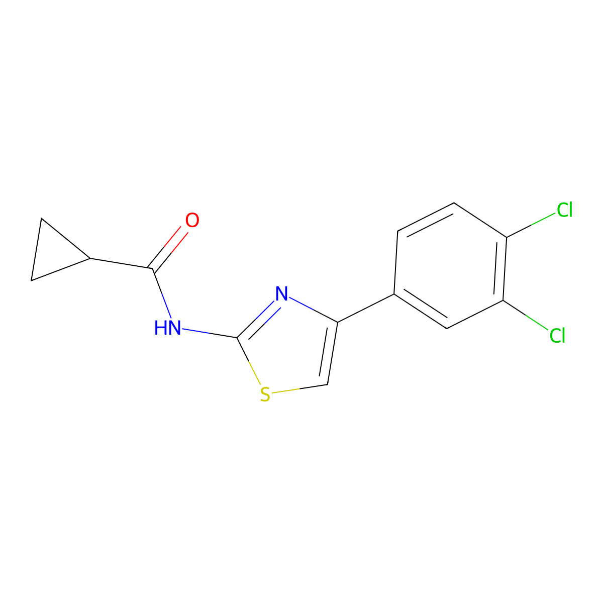 N-[4-(3,4-dichlorophenyl)-1,3-thiazol-2-yl]cyclopropanecarboxamide molecular structure, CAS 330189-62-3