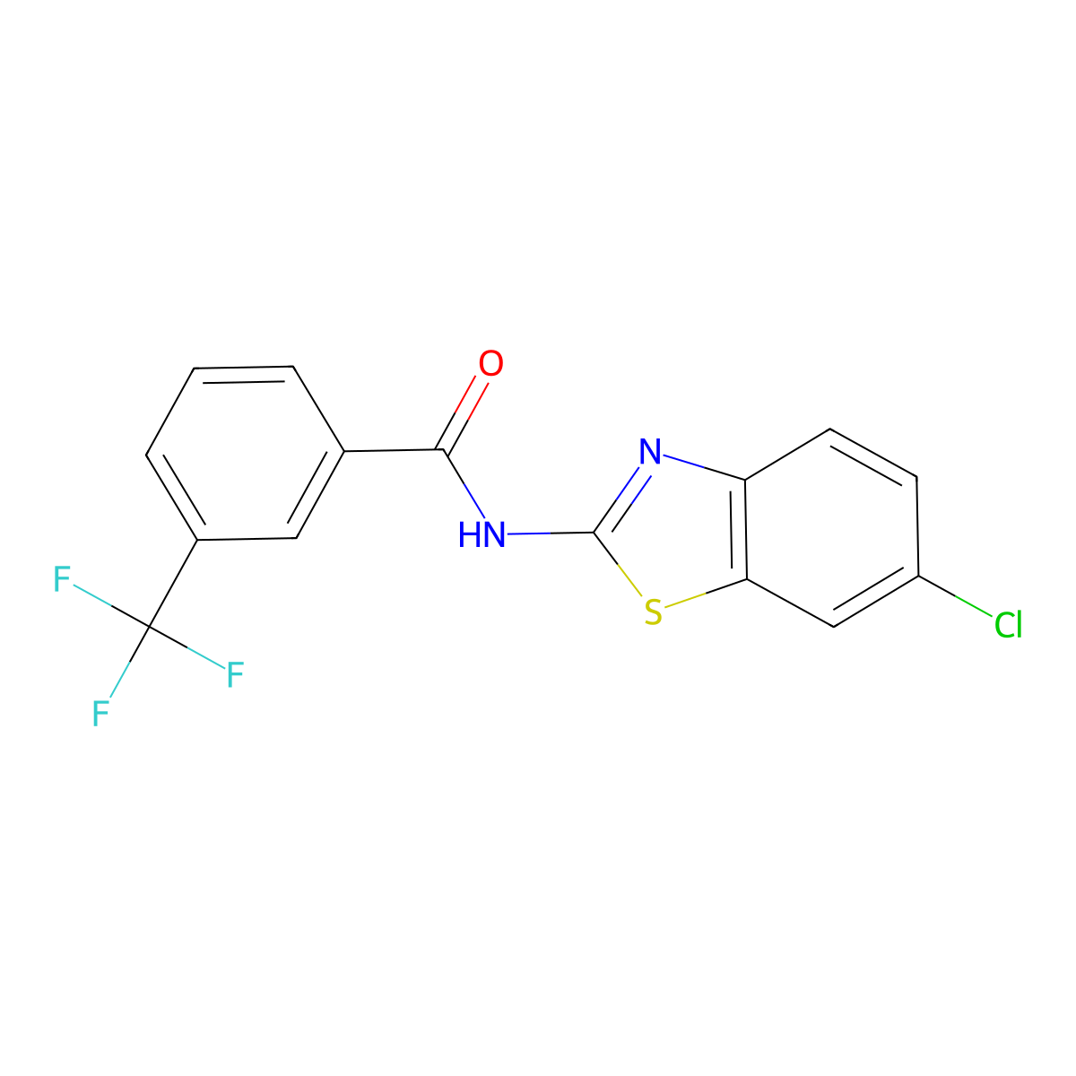 N-(6-chloro-1,3-benzothiazol-2-yl)-3-(trifluoromethyl)benzamide molecular structure, CAS 330189-64-5