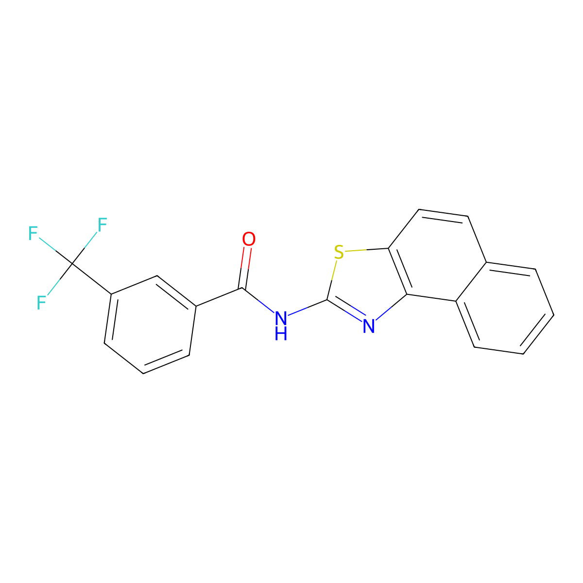 N-(naphtho[1,2-d]thiazol-2-yl)-3-(trifluoromethyl)benzamide molecular structure, CAS 330189-65-6