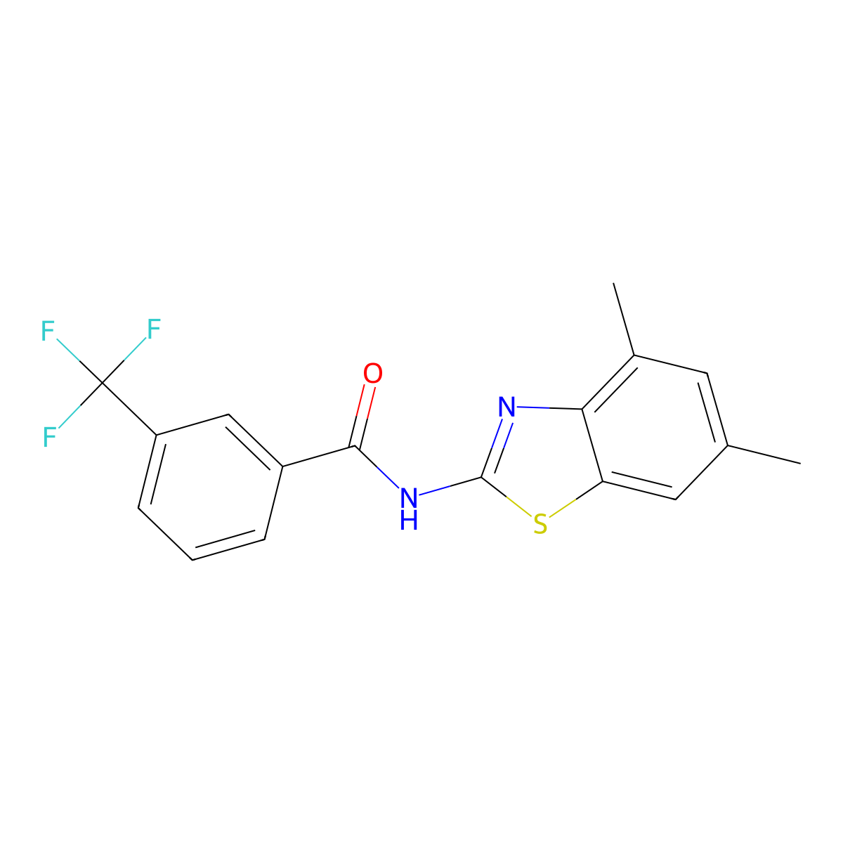 N-(4,6-dimethyl-1,3-benzothiazol-2-yl)-3-(trifluoromethyl)benzamide molecular structure, CAS 330189-68-9