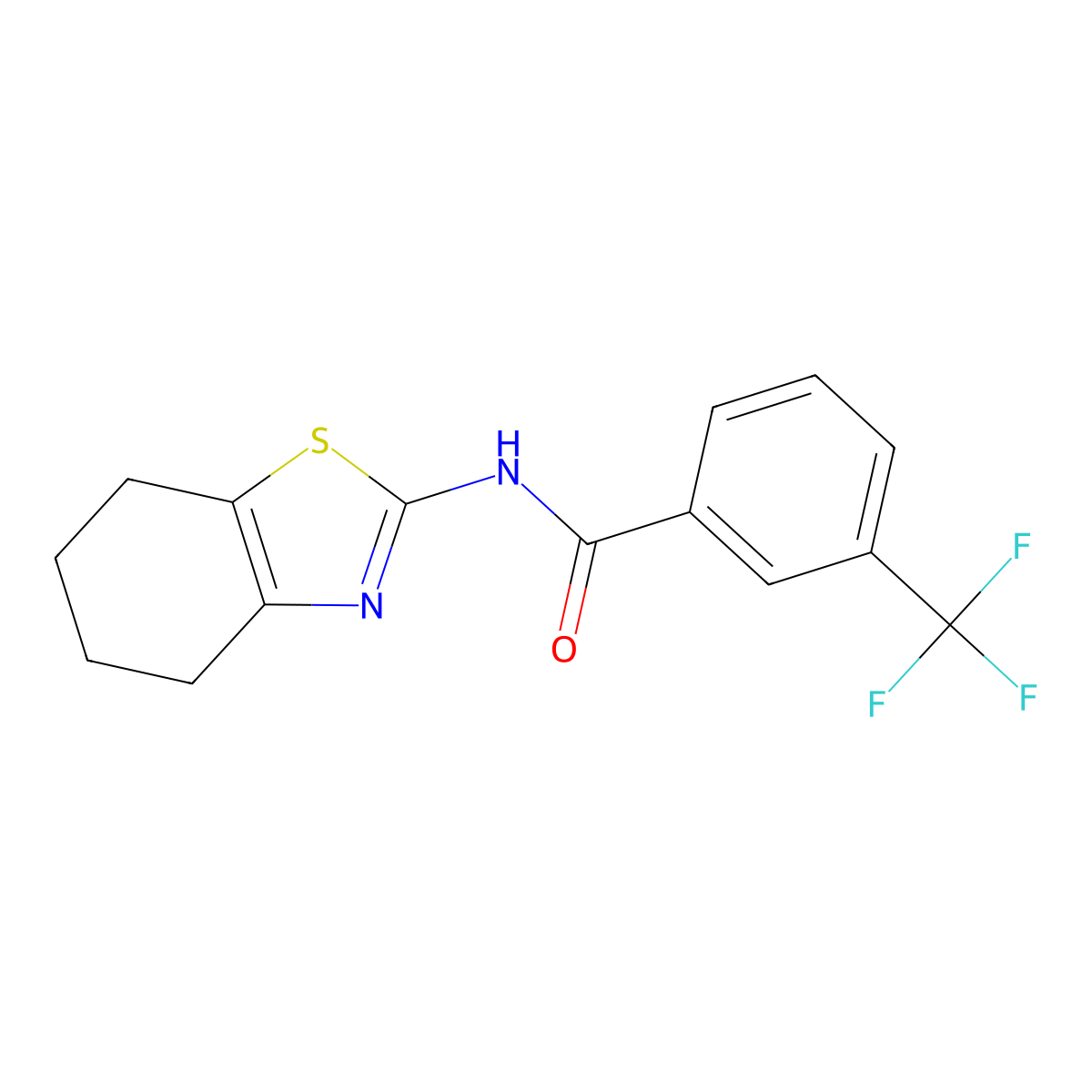 N-(4,5,6,7-tetrahydrobenzo[d]thiazol-2-yl)-3-(trifluoromethyl)benzamide molecular structure, CAS 330189-70-3
