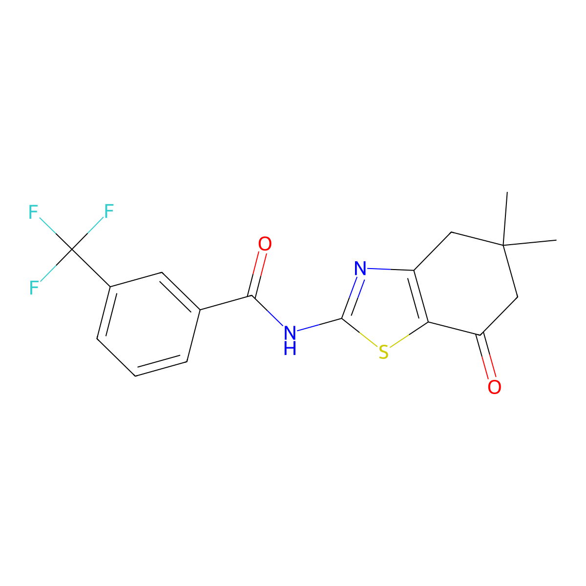 N-(5,5-dimethyl-7-oxo-4,6-dihydro-1,3-benzothiazol-2-yl)-3-(trifluoromethyl)benzamide molecular structure, CAS 330189-71-4