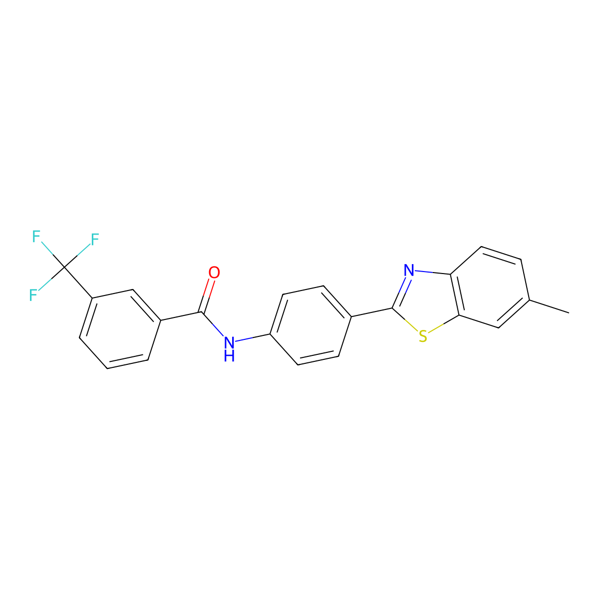 N-[4-(6-methyl-1,3-benzothiazol-2-yl)phenyl]-3-(trifluoromethyl)benzamide molecular structure, CAS 330189-74-7