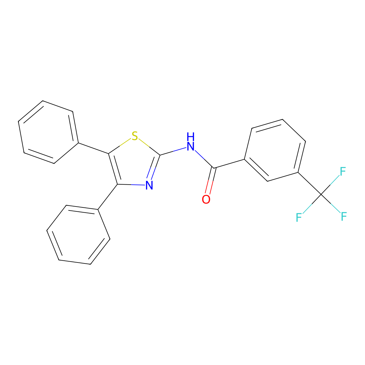 N-(4,5-diphenyl-1,3-thiazol-2-yl)-3-(trifluoromethyl)benzamide molecular structure, CAS 330189-78-1
