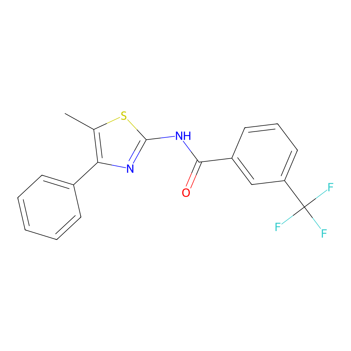 N-(5-methyl-4-phenyl-1,3-thiazol-2-yl)-3-(trifluoromethyl)benzamide molecular structure, CAS 330189-81-6