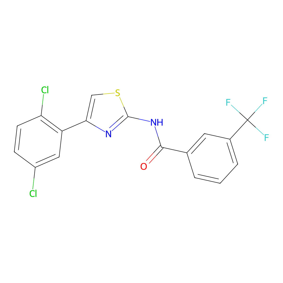 N-[4-(2,5-dichlorophenyl)-1,3-thiazol-2-yl]-3-(trifluoromethyl)benzamide molecular structure, CAS 330189-87-2