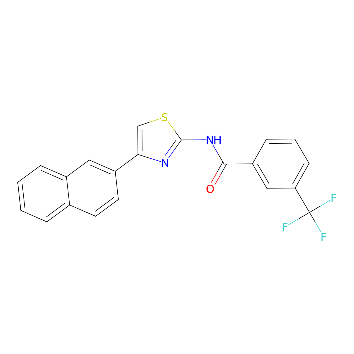 N-(4-naphthalen-2-yl-1,3-thiazol-2-yl)-3-(trifluoromethyl)benzamide molecular structure, CAS 330189-95-2