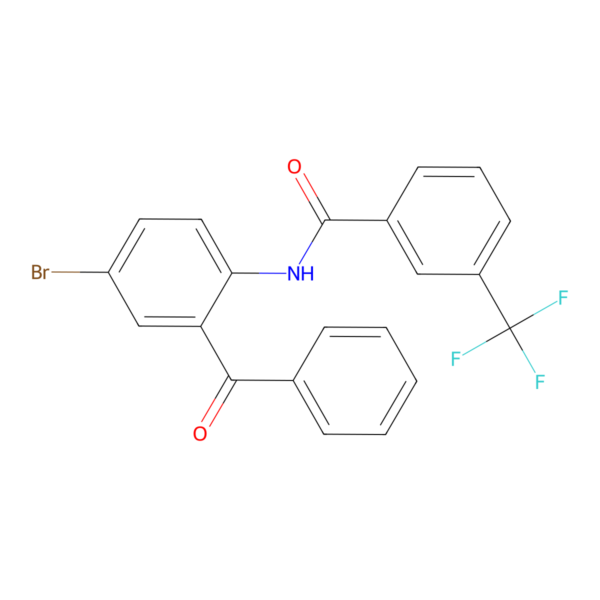 N-(2-benzoyl-4-bromophenyl)-3-(trifluoromethyl)benzamide molecular structure, CAS 330189-99-6