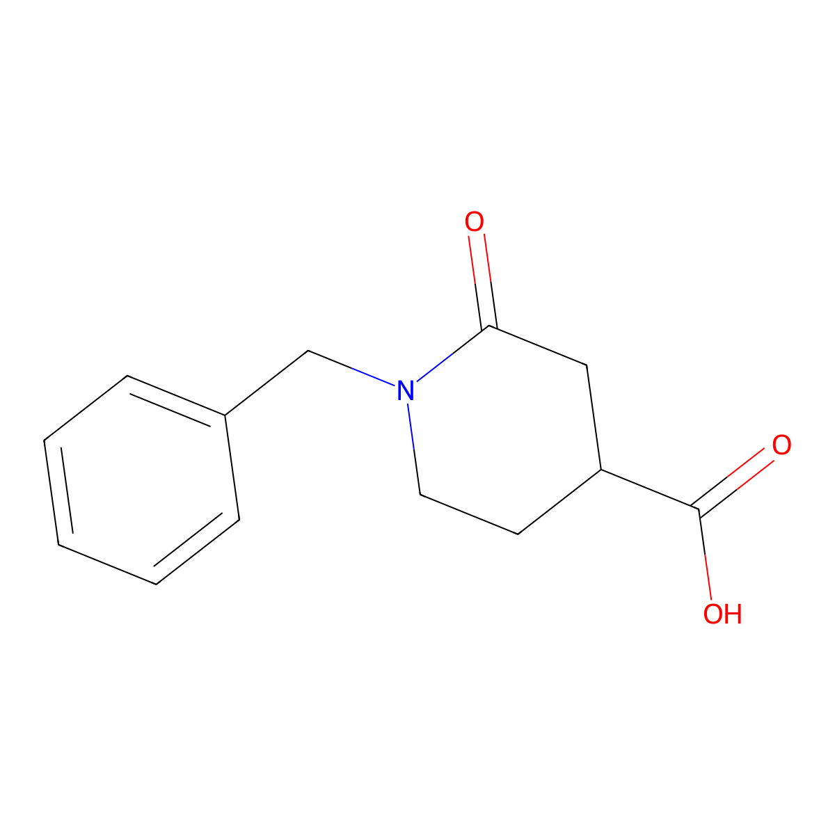 1-Benzyl-2-oxopiperidine-4-carboxylic acid molecular structure, CAS 33019-16-8