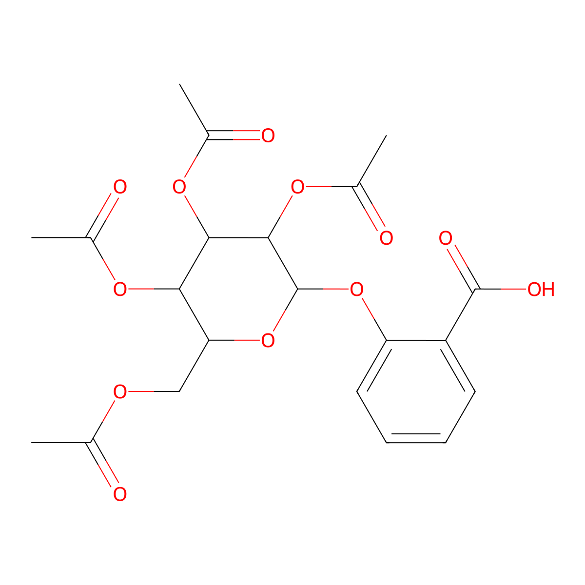 2-[(2S,3R,4S,5R,6R)-3,4,5-triacetyloxy-6-(acetyloxymethyl)oxan-2-yl]oxybenzoic acid molecular structure, CAS 33019-34-0