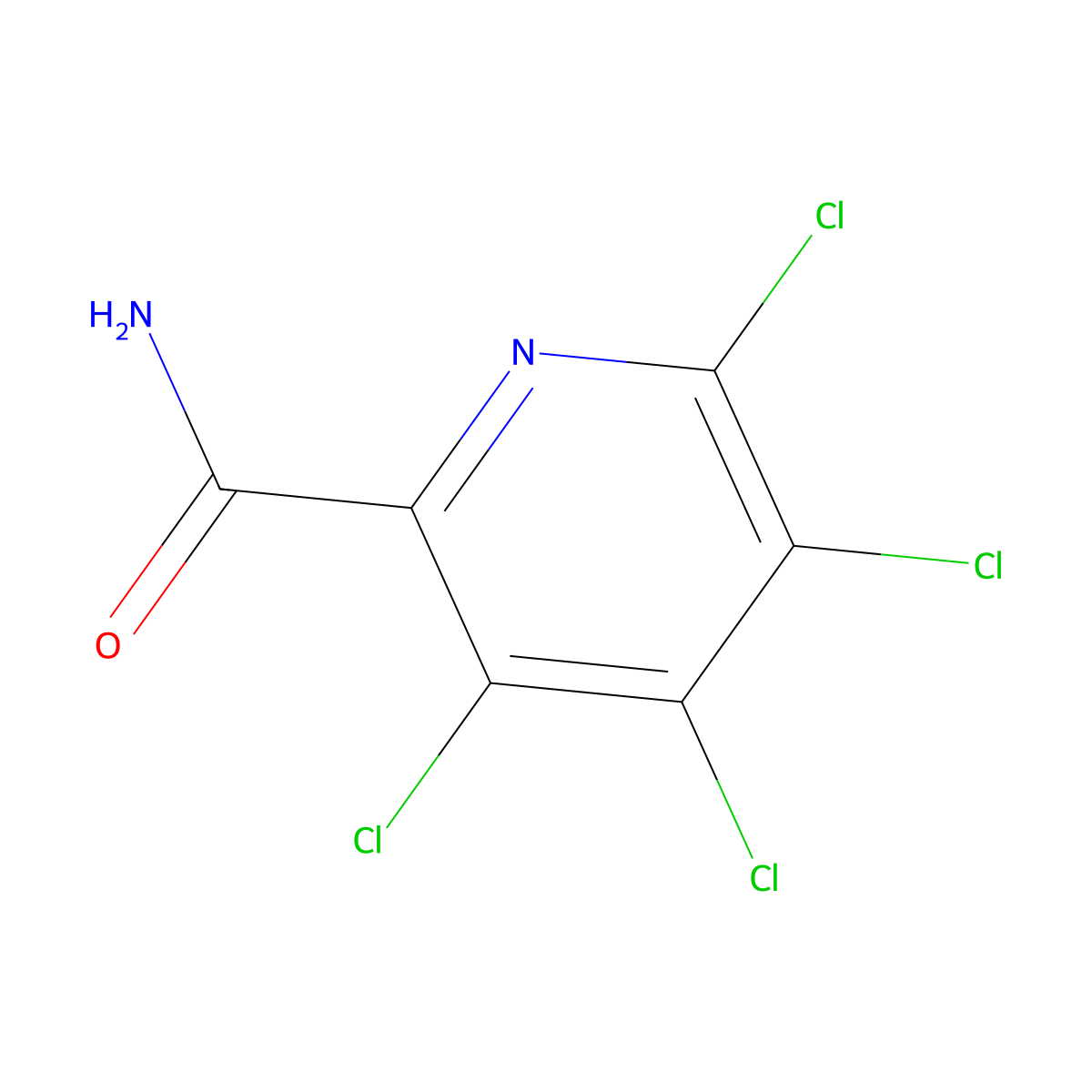 3,4,5,6-Tetrachloro-pyridine-2-carboxylic acid amide molecular structure, CAS 33019-88-4