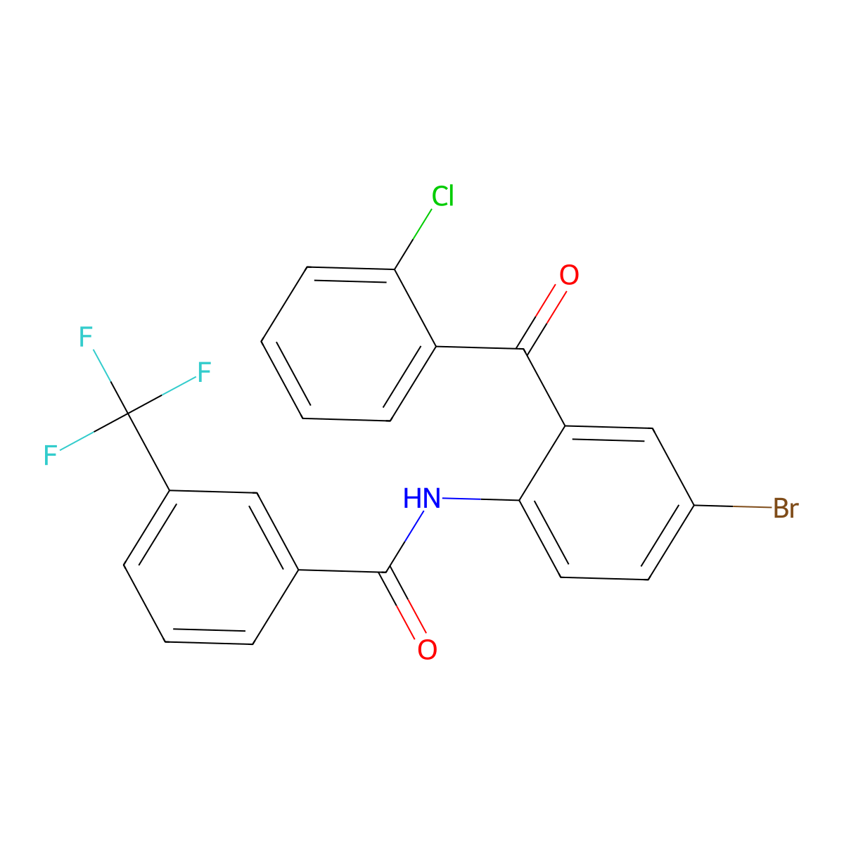 N-[4-bromo-2-(2-chlorobenzoyl)phenyl]-3-(trifluoromethyl)benzamide molecular structure, CAS 330190-00-6