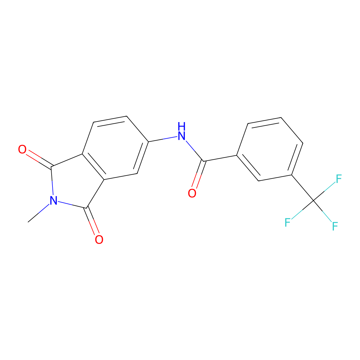 N-(2-methyl-1,3-dioxoisoindolin-5-yl)-3-(trifluoromethyl)benzamide molecular structure, CAS 330190-02-8