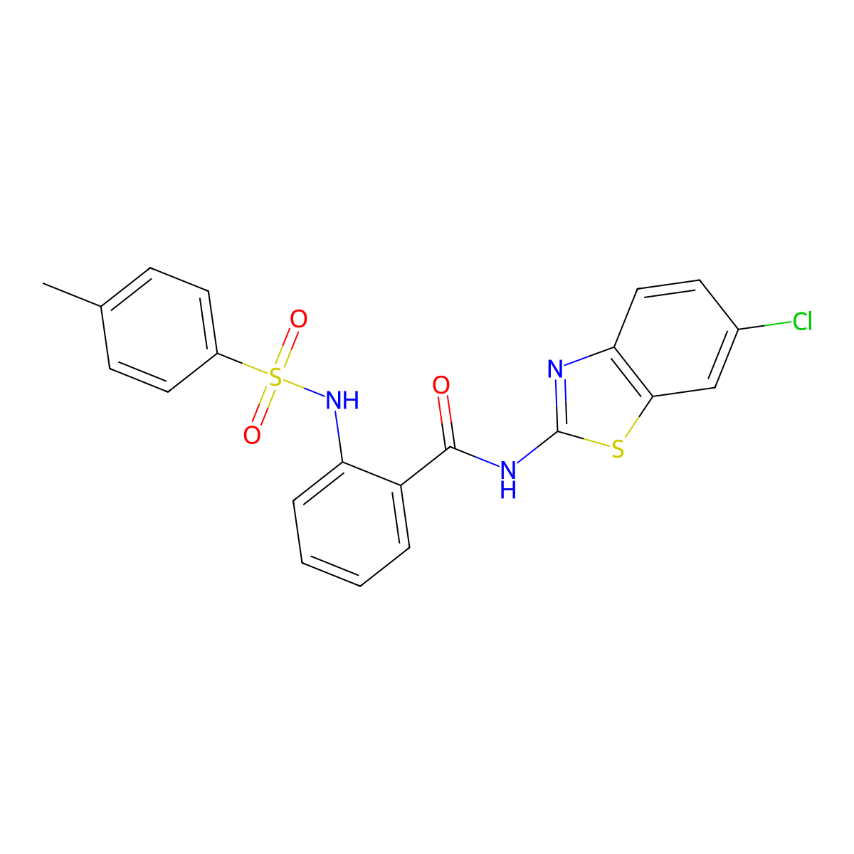 N-(6-chloro-1,3-benzothiazol-2-yl)-2-[(4-methylphenyl)sulfonylamino]benzamide molecular structure, CAS 330190-08-4