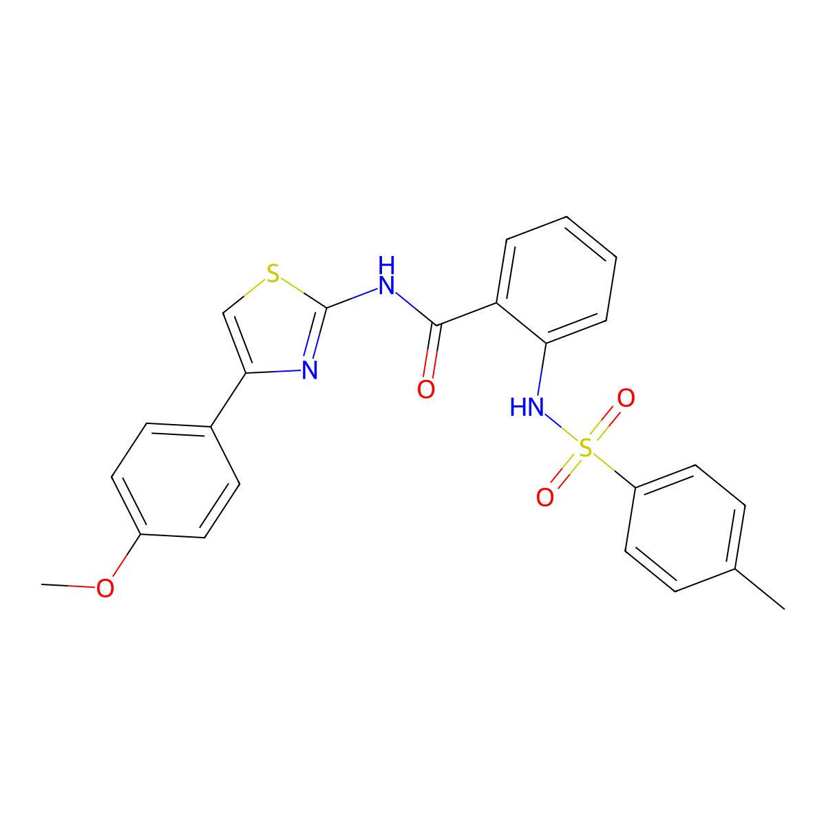 N-[4-(4-methoxyphenyl)-1,3-thiazol-2-yl]-2-[(4-methylphenyl)sulfonylamino]benzamide molecular structure, CAS 330190-13-1
