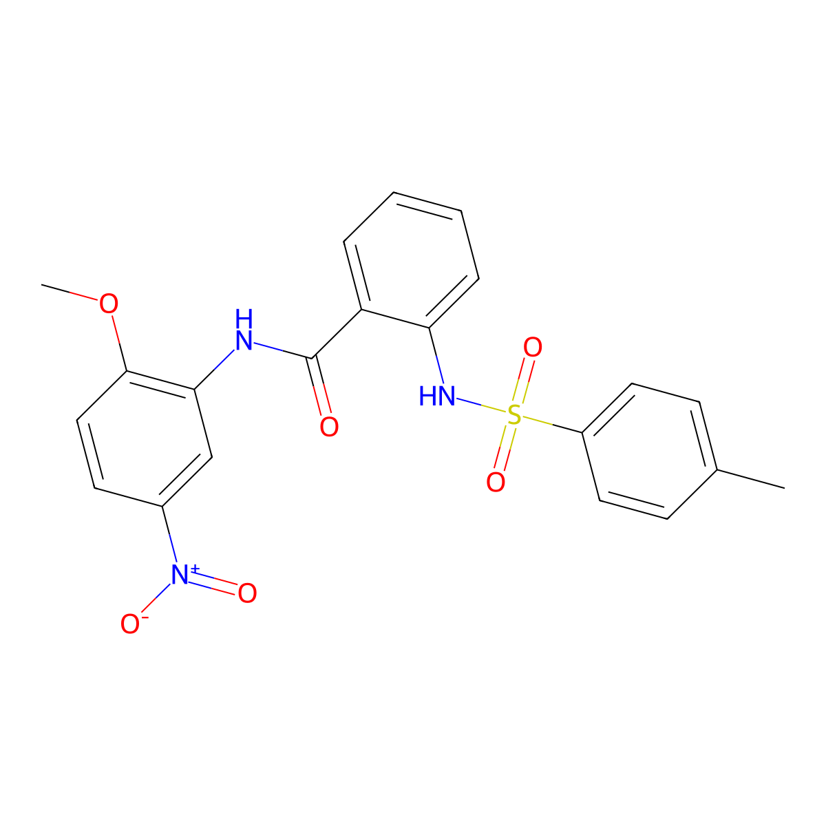 N-(2-methoxy-5-nitrophenyl)-2-{[(4-methylphenyl)sulfonyl]amino}benzamide molecular structure, CAS 330190-19-7