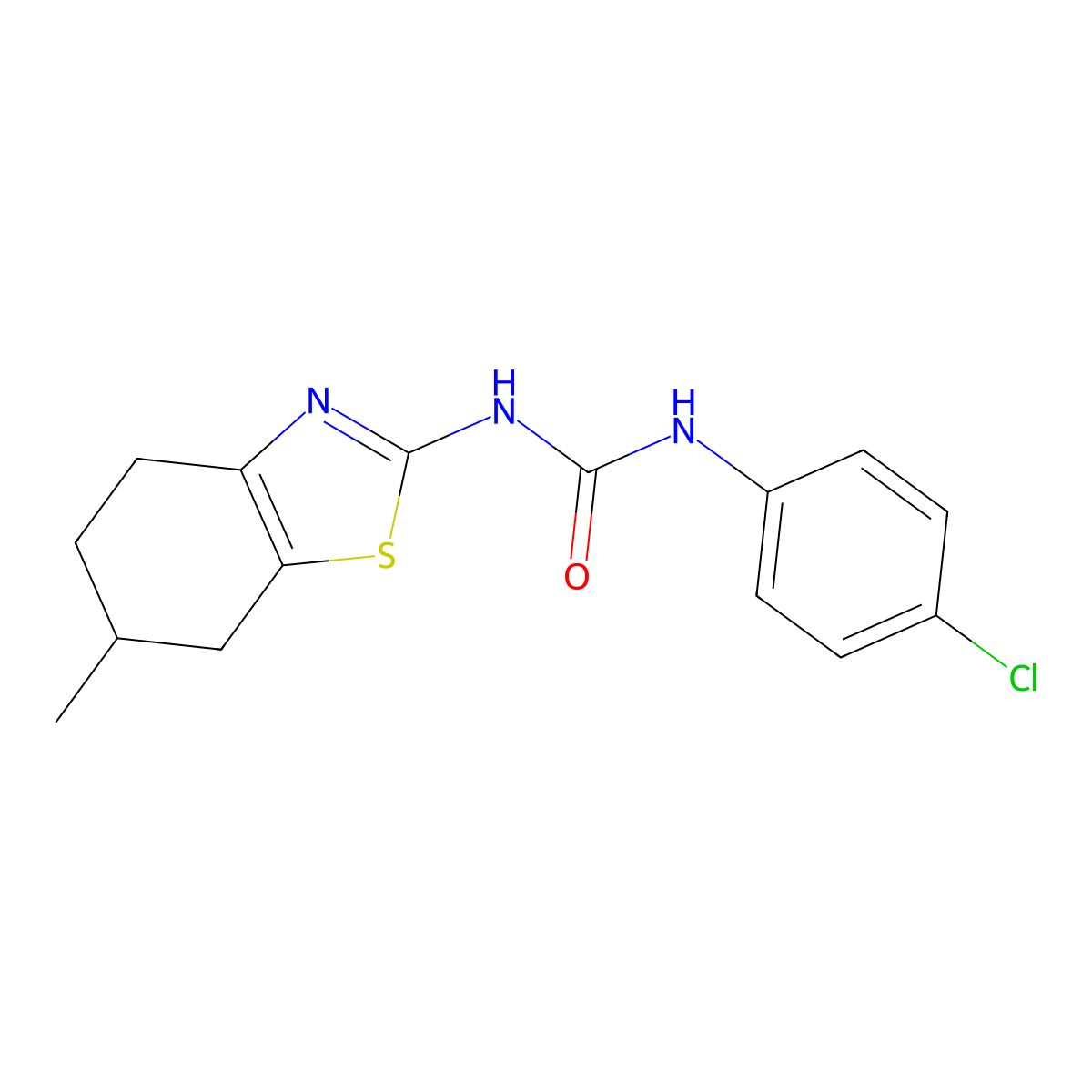 1-(4-Chlorophenyl)-3-(6-methyl-4,5,6,7-tetrahydro-1,3-benzothiazol-2-yl)urea molecular structure, CAS 330190-24-4