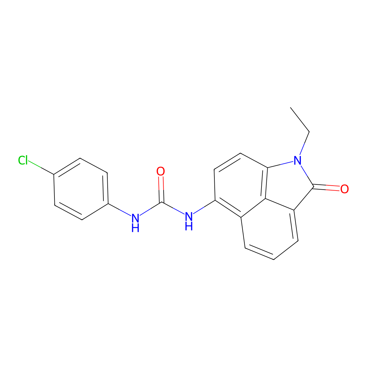 1-(4-Chlorophenyl)-3-(1-ethyl-2-oxo-1,2-dihydrobenzo[cd]indol-6-yl)urea molecular structure, CAS 330190-25-5