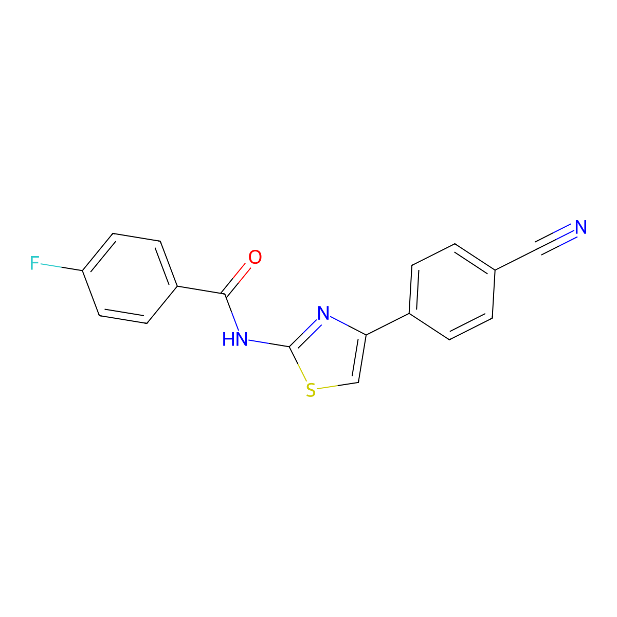 N-[4-(4-cyanophenyl)-1,3-thiazol-2-yl]-4-fluorobenzamide molecular structure, CAS 330190-45-9