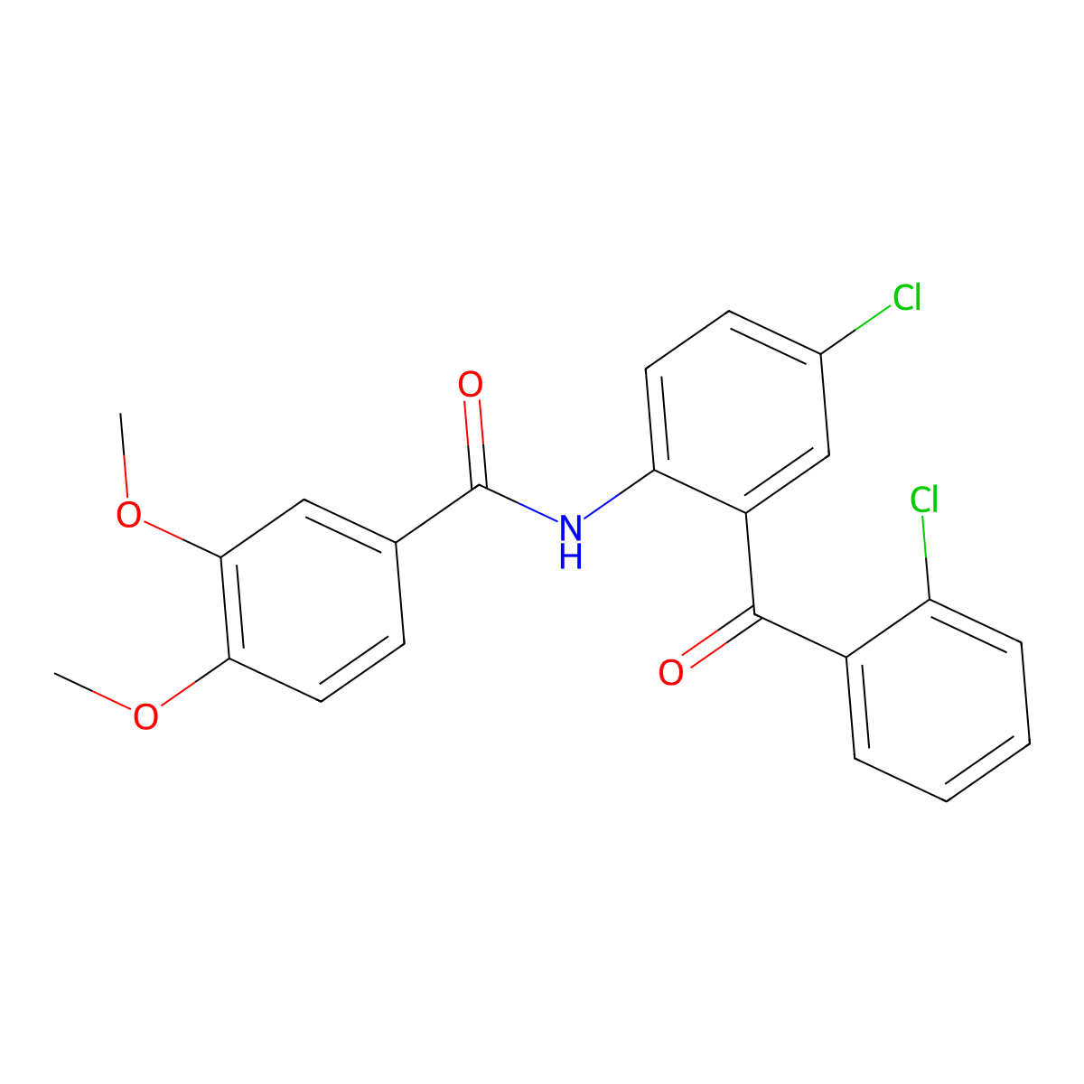 N-[4-chloro-2-(2-chlorobenzoyl)phenyl]-3,4-dimethoxybenzamide molecular structure, CAS 330190-49-3