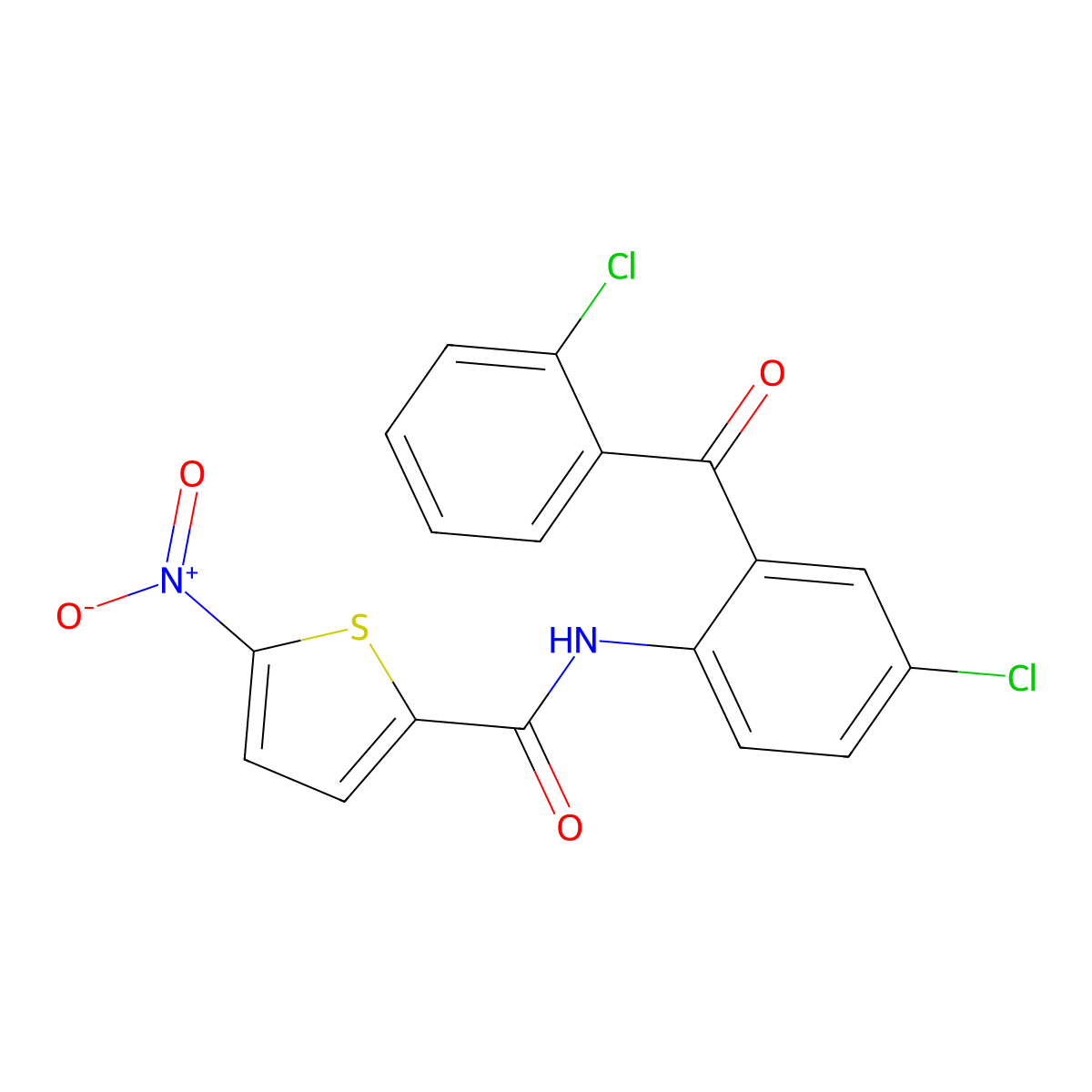 N-[4-chloro-2-(2-chlorobenzoyl)phenyl]-5-nitrothiophene-2-carboxamide molecular structure, CAS 330190-50-6