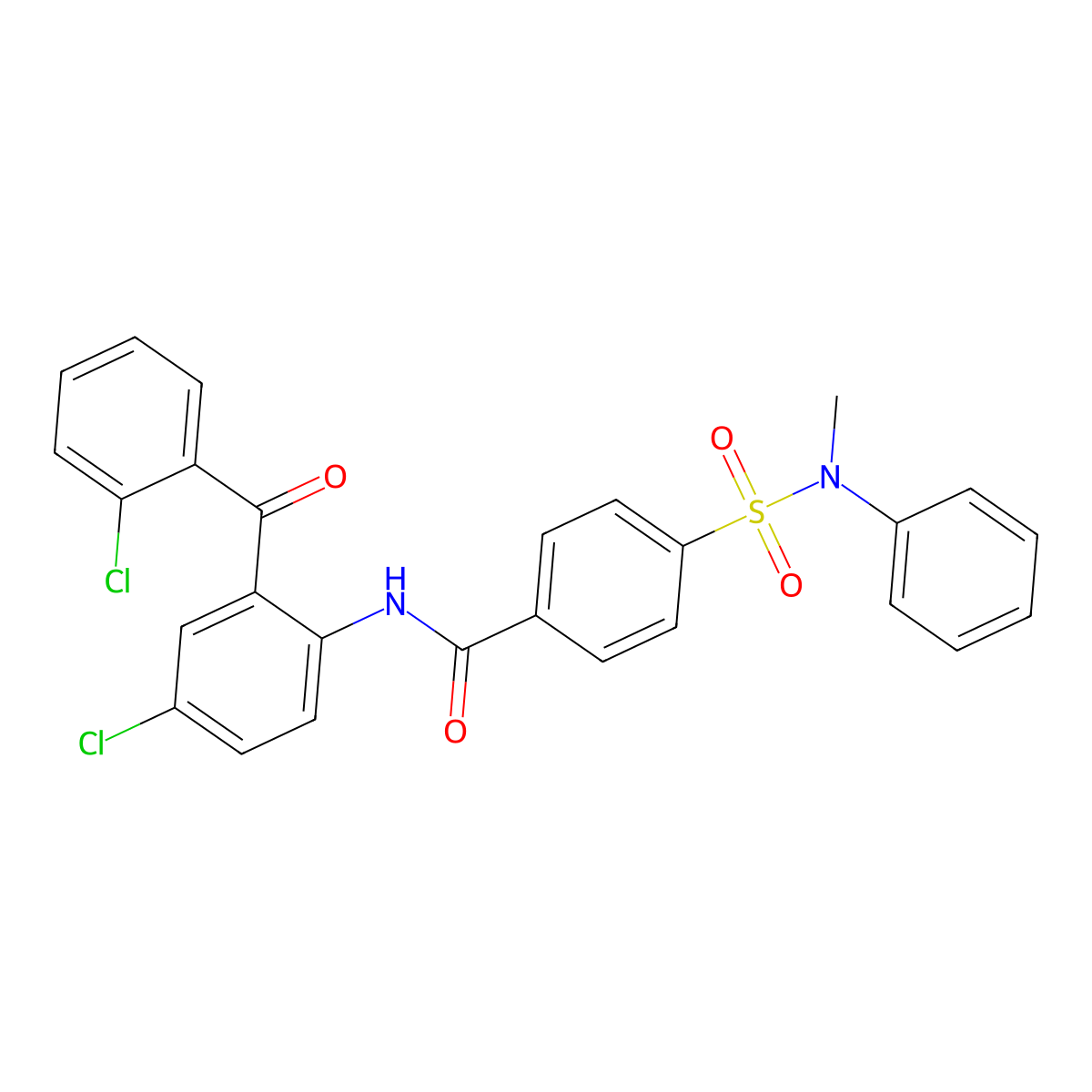 N-[4-chloro-2-(2-chlorobenzoyl)phenyl]-4-[methyl(phenyl)sulfamoyl]benzamide molecular structure, CAS 330190-53-9
