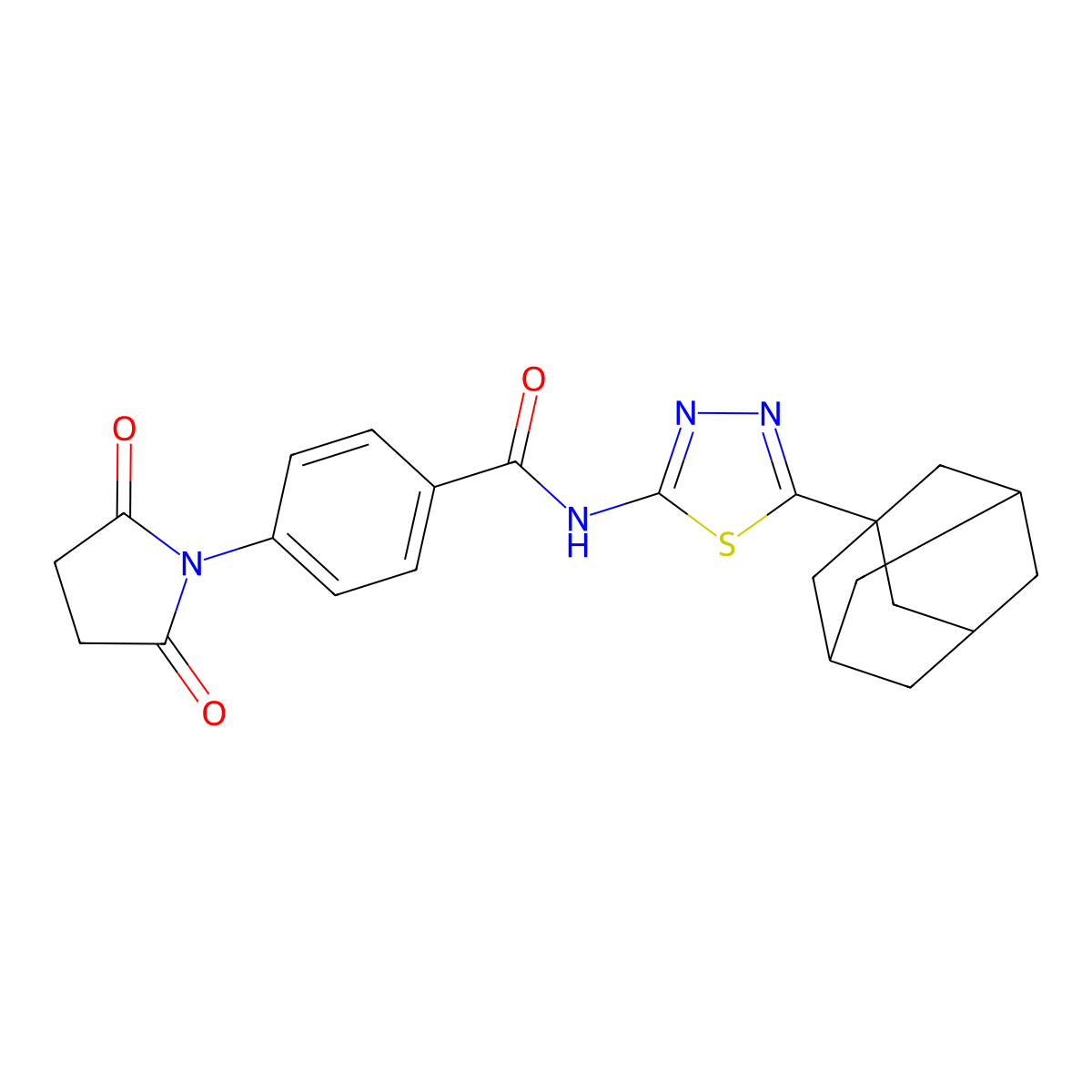 N-[5-(1-adamantyl)-1,3,4-thiadiazol-2-yl]-4-(2,5-dioxopyrrolidin-1-yl)benzamide molecular structure, CAS 330190-54-0