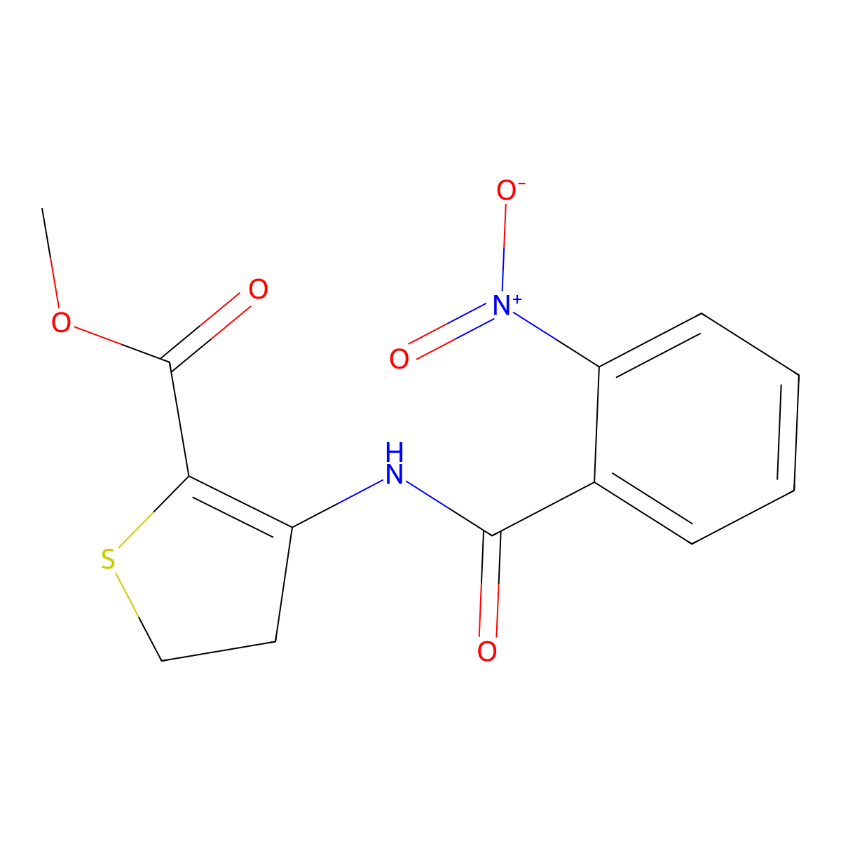 Methyl 3-(2-nitrobenzamido)-4,5-dihydrothiophene-2-carboxylate molecular structure, CAS 330190-71-1