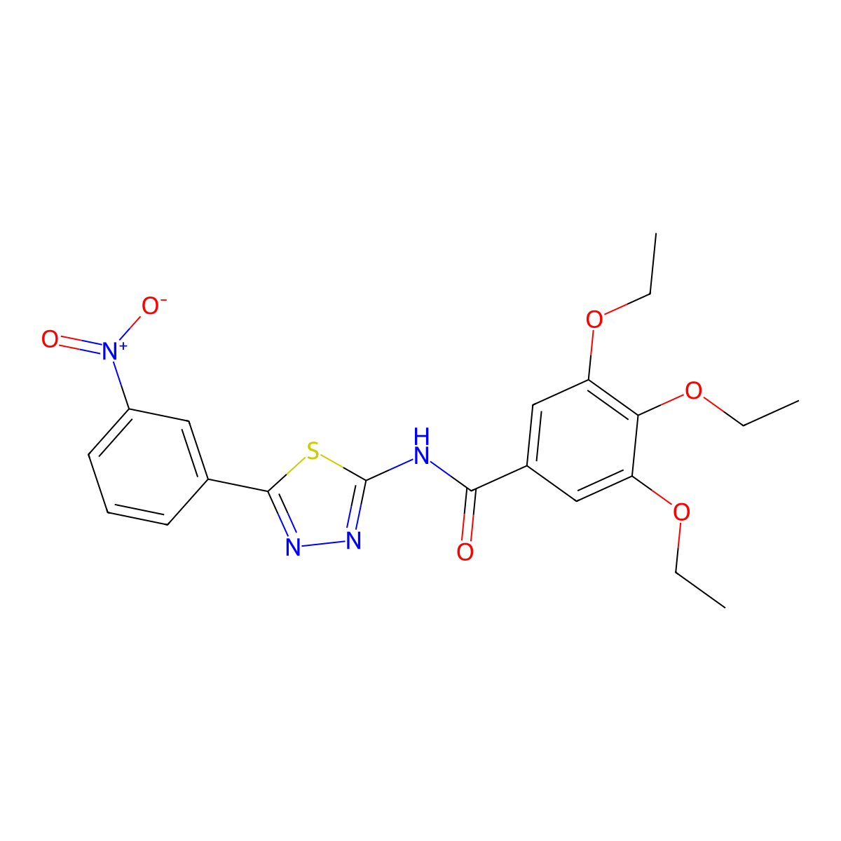 3,4,5-triethoxy-N-[5-(3-nitrophenyl)-1,3,4-thiadiazol-2-yl]benzamide molecular structure, CAS 330190-86-8