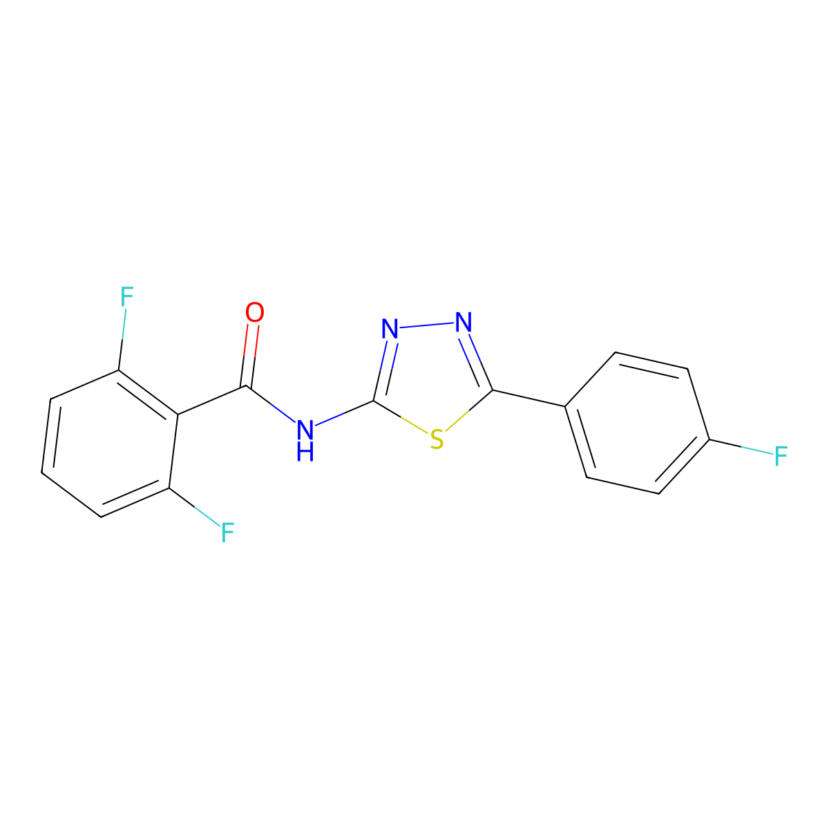 2,6-difluoro-N-[5-(4-fluorophenyl)-1,3,4-thiadiazol-2-yl]benzamide molecular structure, CAS 330190-90-4