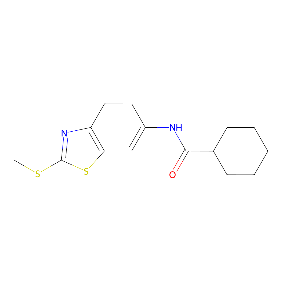N-[2-(methylsulfanyl)-1,3-benzothiazol-6-yl]cyclohexanecarboxamide molecular structure, CAS 330191-10-1