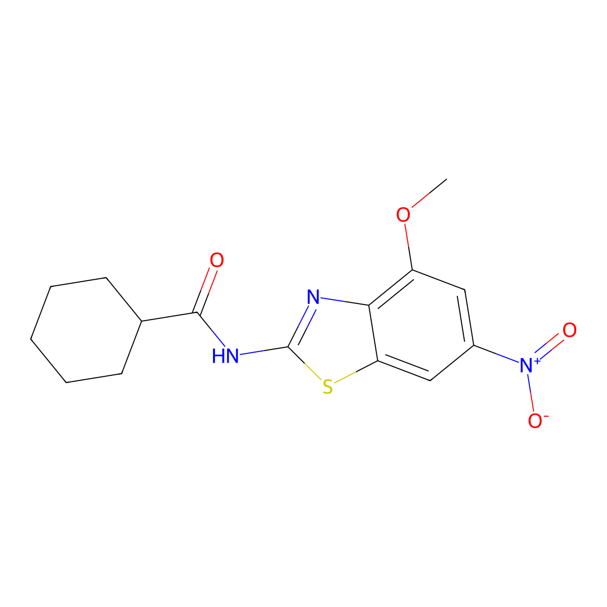 N-(4-methoxy-6-nitro-1,3-benzothiazol-2-yl)cyclohexanecarboxamide molecular structure, CAS 330191-12-3